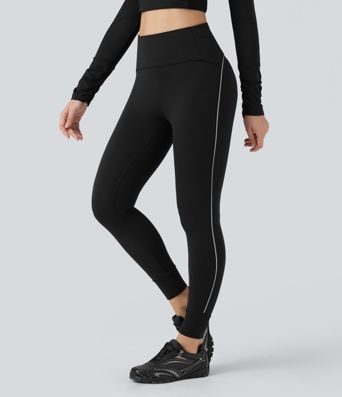 SoftlyZero™ Reflective High Waisted Tummy Control Hiking Leggings with Pockets-UPF50+