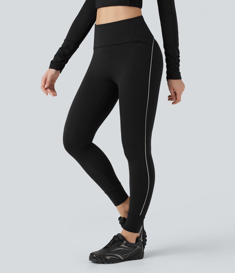 SoftlyZero™ Reflective High Waisted Tummy Control Hiking Leggings with Pockets-UPF50+
