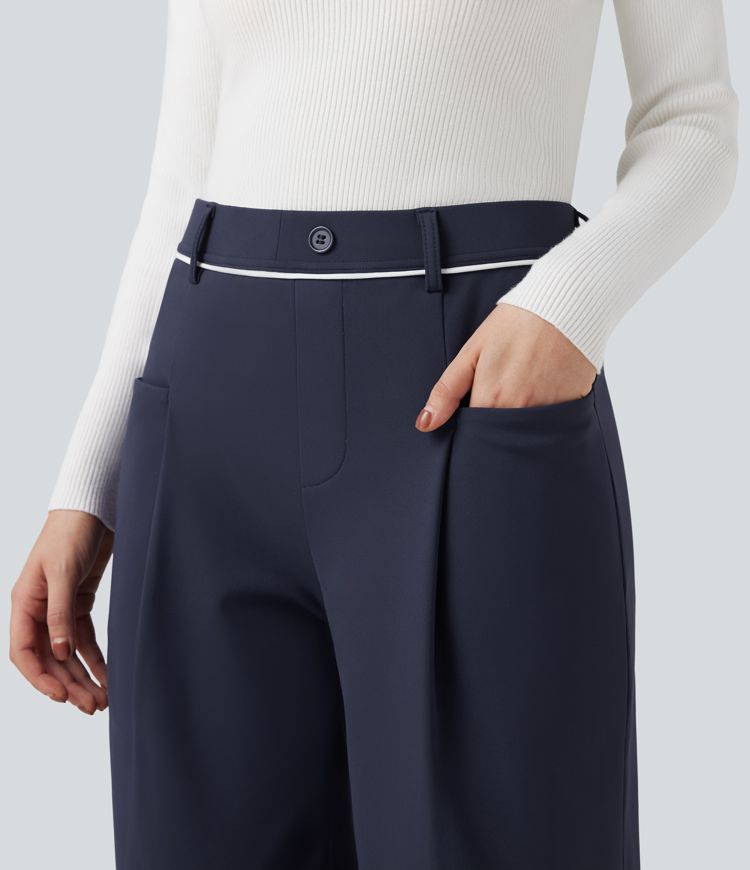 SoftlyZero™ Plush Thermal Mid Rise Straight Leg Work Trousers with Pockets