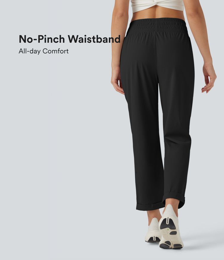 High Waisted Tapered Yoga Pants with Pockets