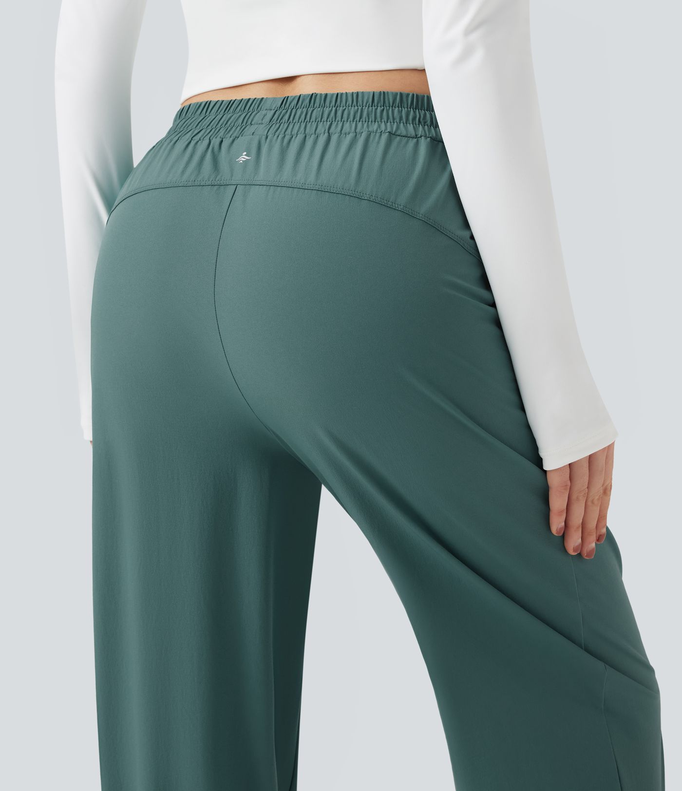 Water Repellent Wear-Resistant Mid Rise Drawstring Hiking Joggers with Pockets