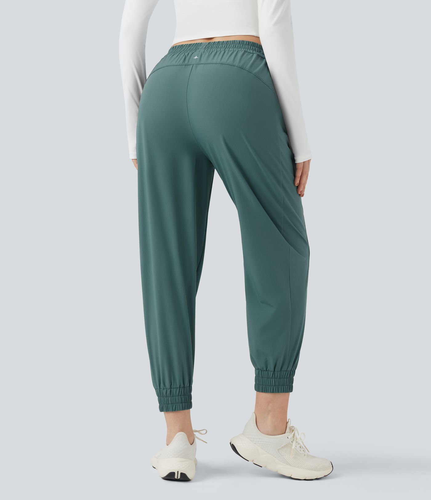 Water Repellent Wear-Resistant Mid Rise Drawstring Hiking Joggers with Pockets