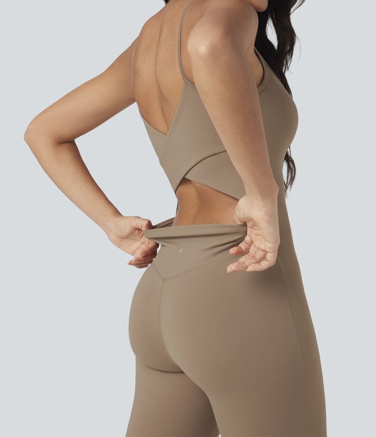 Combinaison de yoga SoftlyZero™ aérée col U toucher frais - Édition Easy Peasy - UPF50+