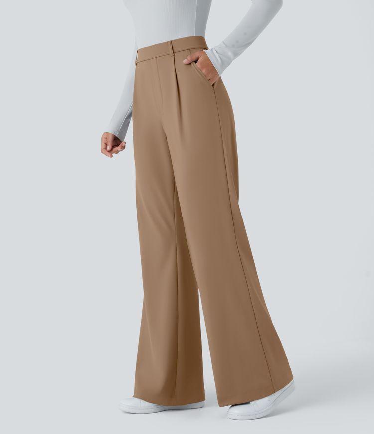 Halara Flex™ High Waisted Plicated Side Pocket Work Flare Pants