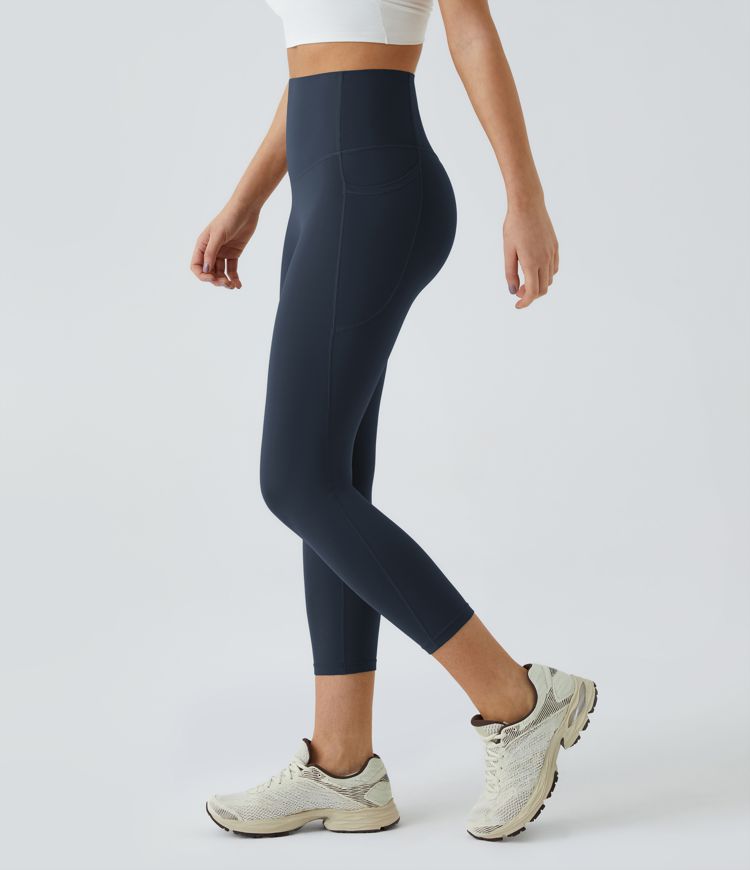 High Waisted Side Pocket Shaping Training Capri Leggings