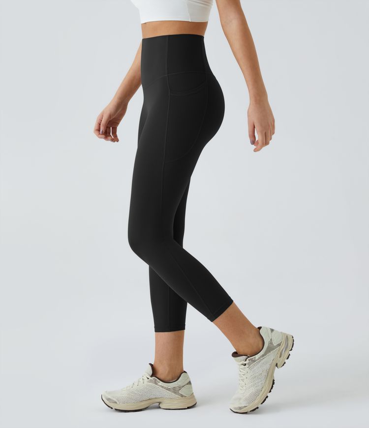 High Waisted Side Pocket Shaping Training Capri Leggings