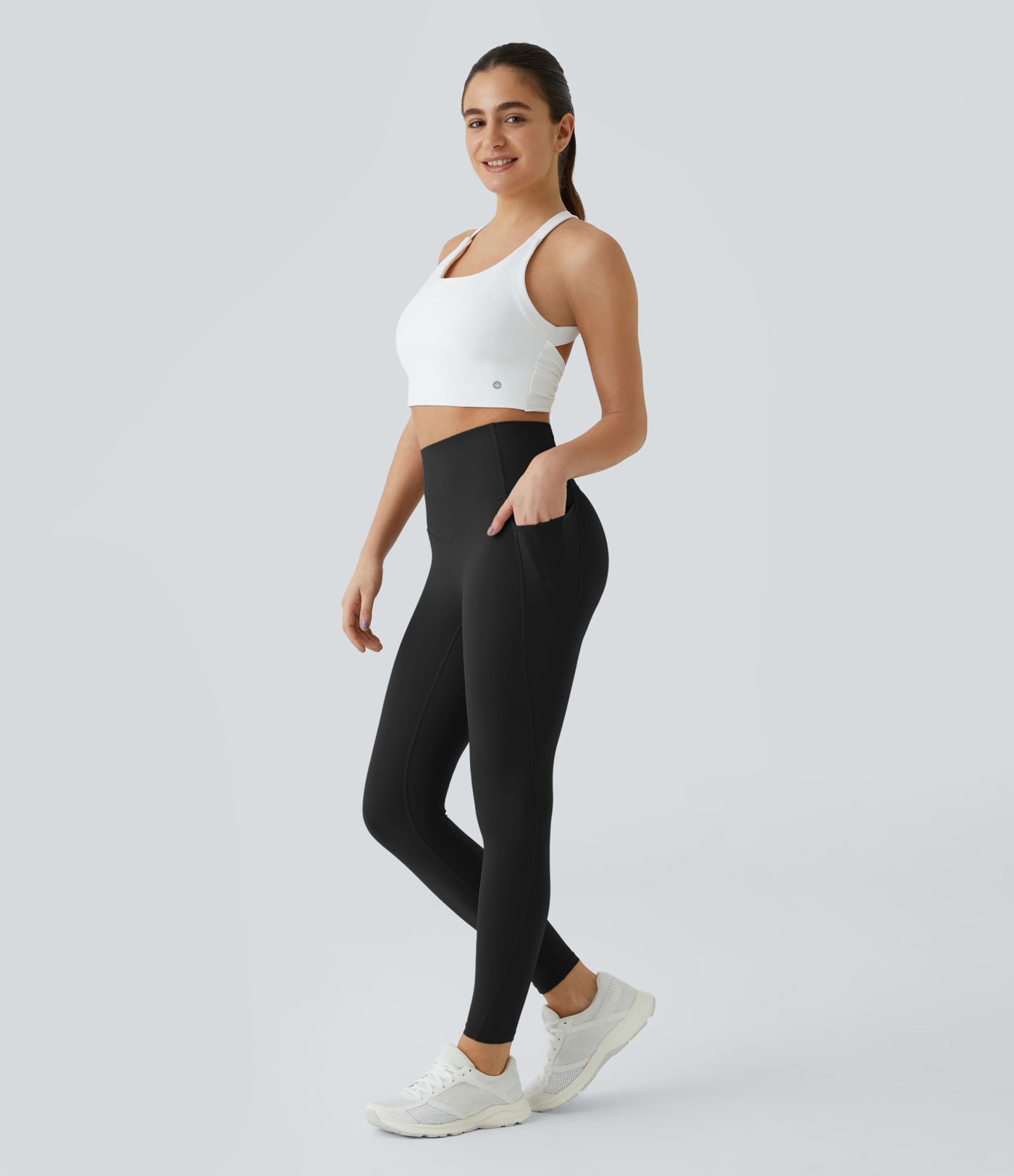 Halara UltraSculpt™ High Waisted Tummy Control Pocket Shaping Training Capri Leggings