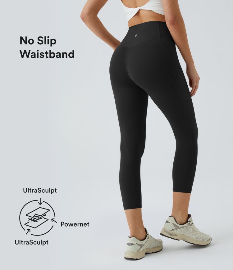 Halara UltraSculpt™ SoCinched High Waisted Tummy Control Pocket Shaping Training Capri Leggings