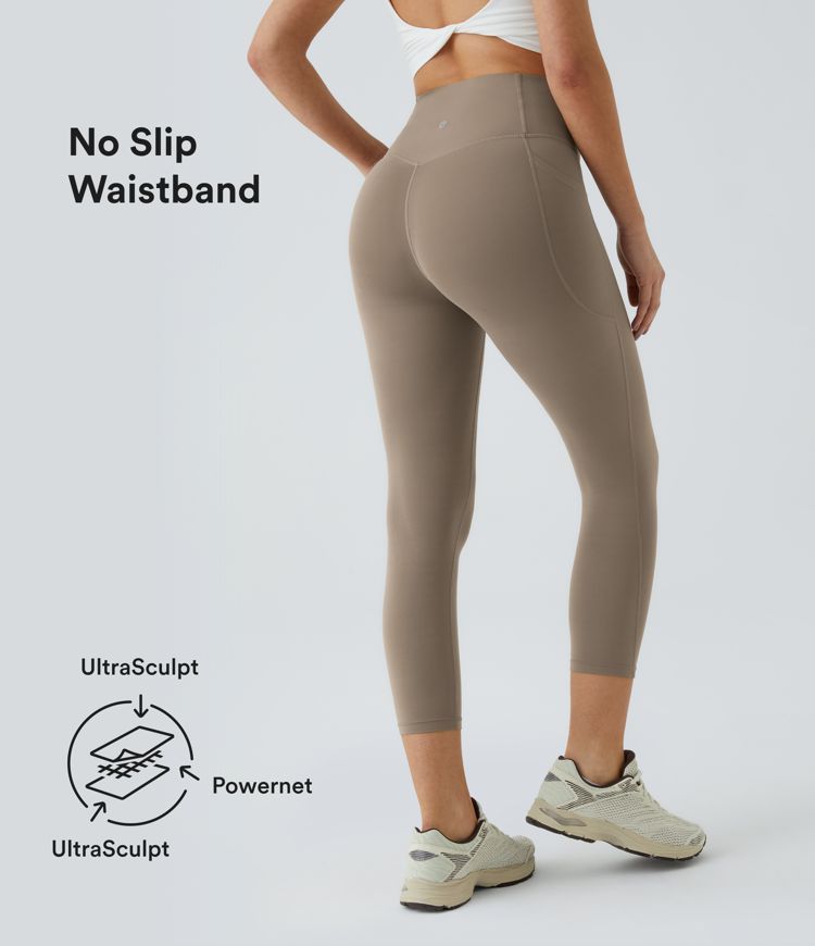 Halara UltraSculpt™ SoCinched High Waisted Tummy Control Pocket Shaping Training Capri Leggings