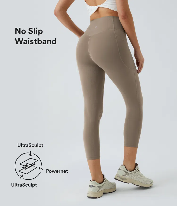 Halara UltraSculpt™ - Formende Workout-Capri-Leggings mit hohem Bund, Tasche und Bauchkontrolle