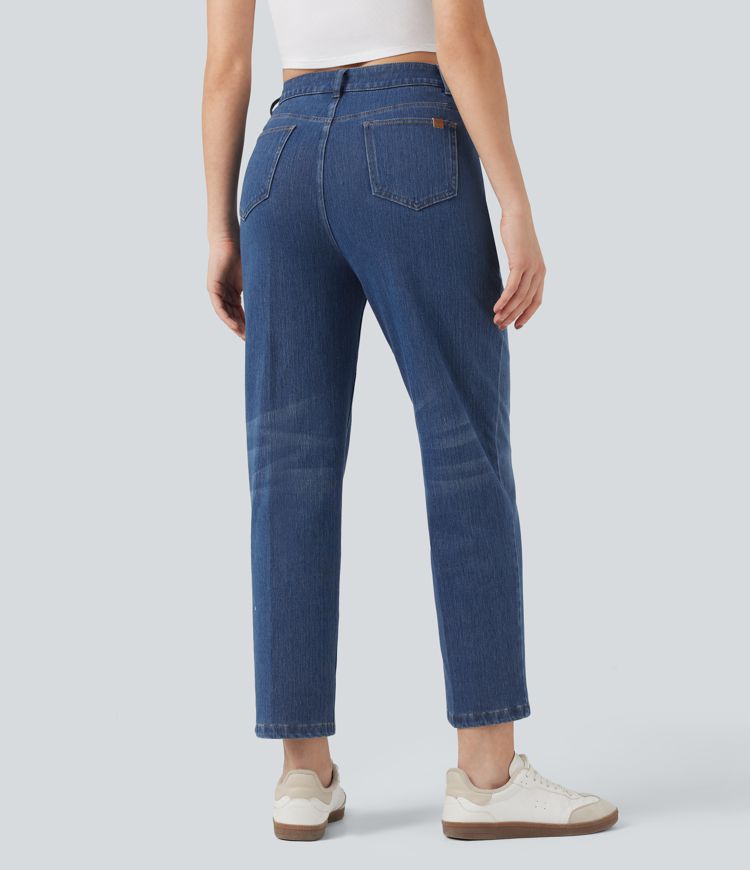 Halara Flex™ High Waisted 7/8 Straight Leg Casual Jeans with Pockets