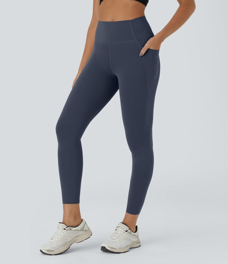 7/8 high-waisted training leggings with side pockets