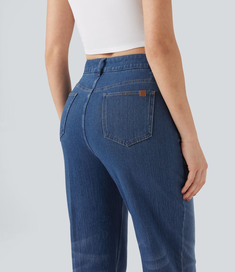 Halara Flex™ High Waisted 7/8 Straight Leg Casual Jeans with Pockets