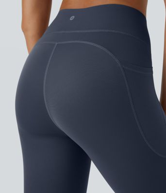 7/8 high-waisted training leggings with side pockets