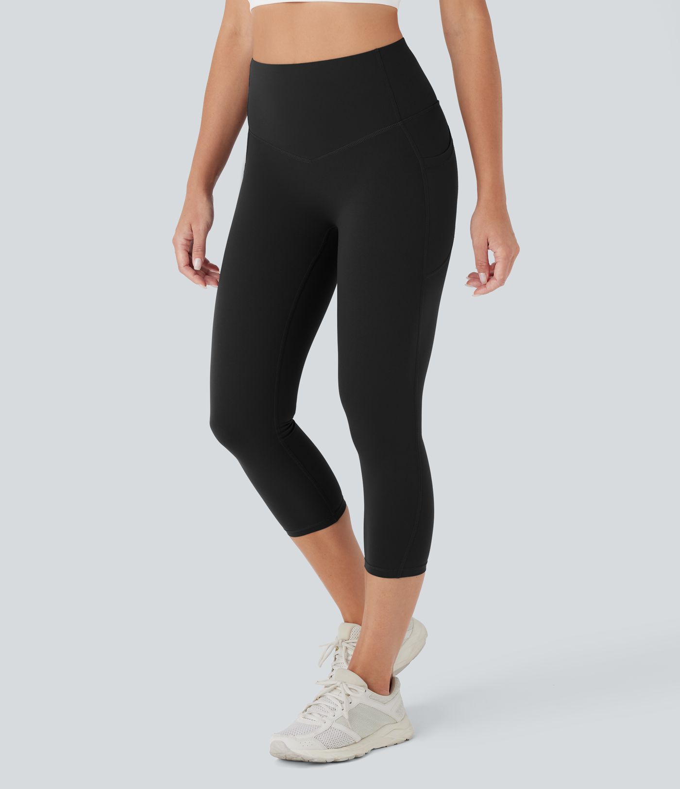 Halara UltraSculpt™ High Waisted Butt Lifting Tummy Control Shaping Capri Tights Women Active Scrunch Leggings with Pockets