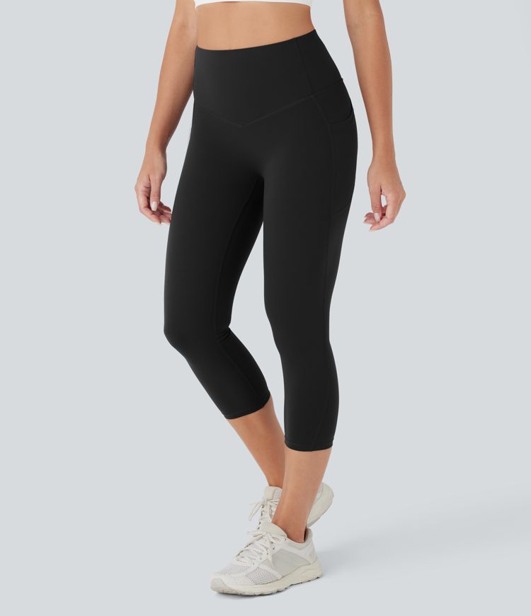 Halara UltraSculpt™ High Waisted Butt Lifting Tummy Control Shaping Capri Tights Women Active Scrunch Leggings with Pockets