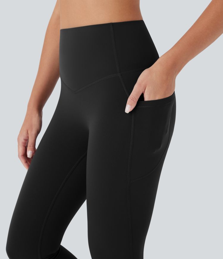 Halara UltraSculpt™ High Waisted Butt Lifting Tummy Control Shaping Capri Tights Women Active Scrunch Leggings with Pockets