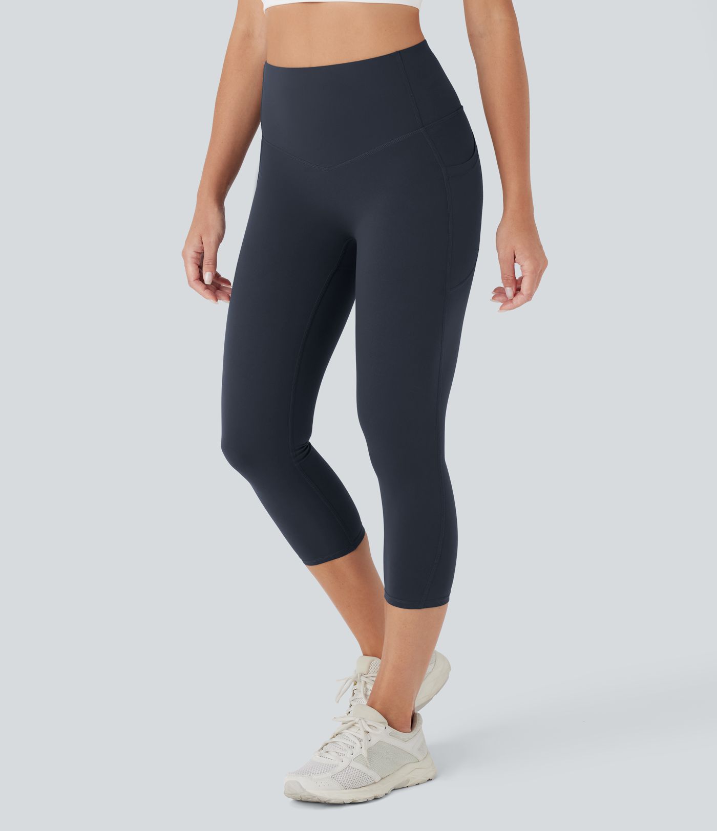 Halara UltraSculpt™ SoCinched Aukšto juosmens klubų pakėlimo, pilvo kontrolės, kišenėlės ir formos treniruočių tamprės