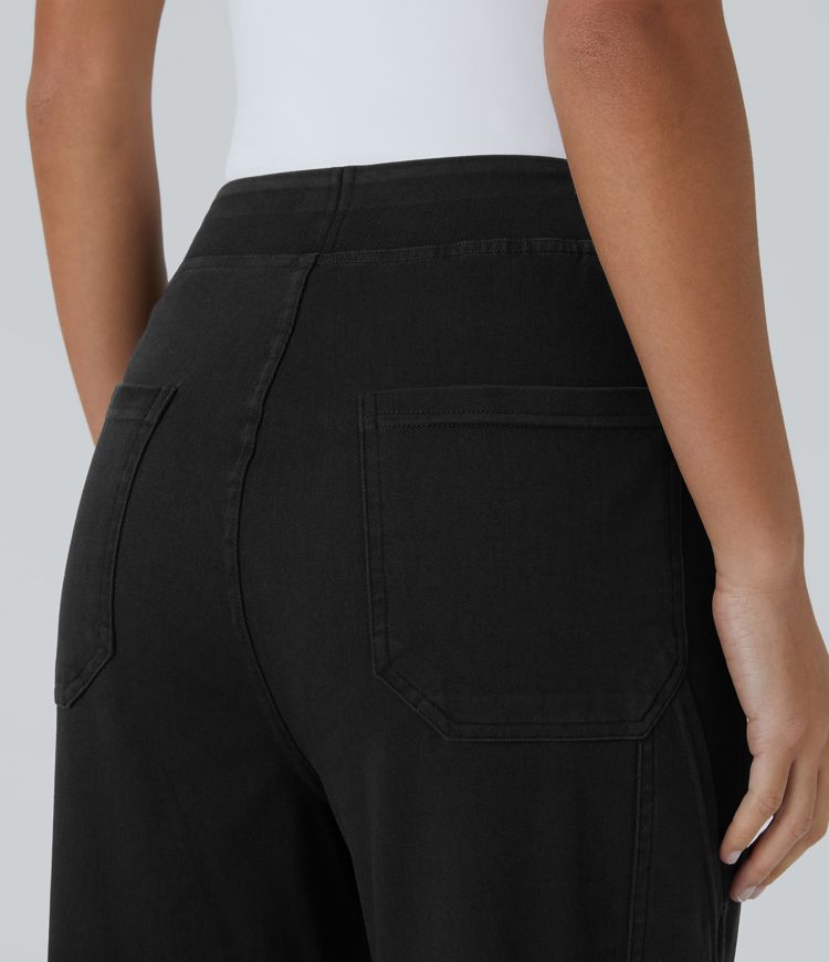 Halara Flex™ Taille Mi-Haute Multiples Poches Jambe Droite Jean Cargo Décontracté Extensible