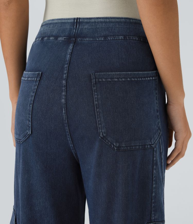 Halara Flex™ Mid Rise Pockets Straight Leg Casual Cargo Jeans