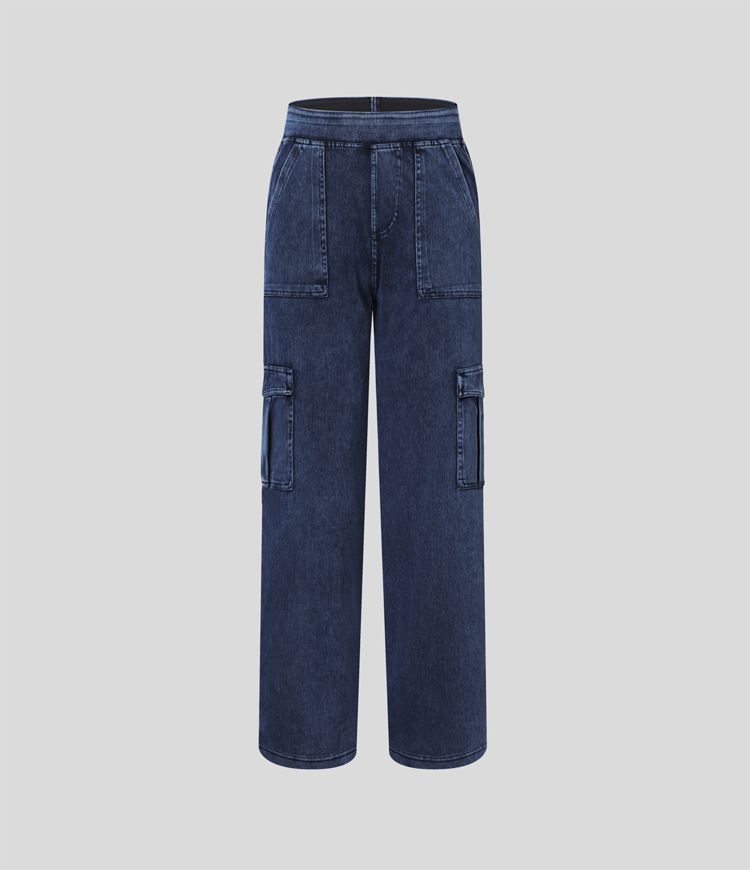 Halara Flex™ Mid Rise Pockets Straight Leg Casual Cargo Jeans