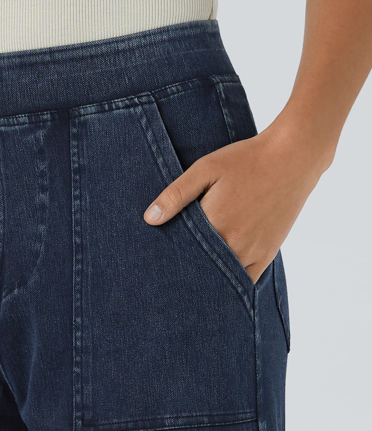 Halara Flex™ Mid Rise Pockets Straight Leg Casual Cargo Jeans