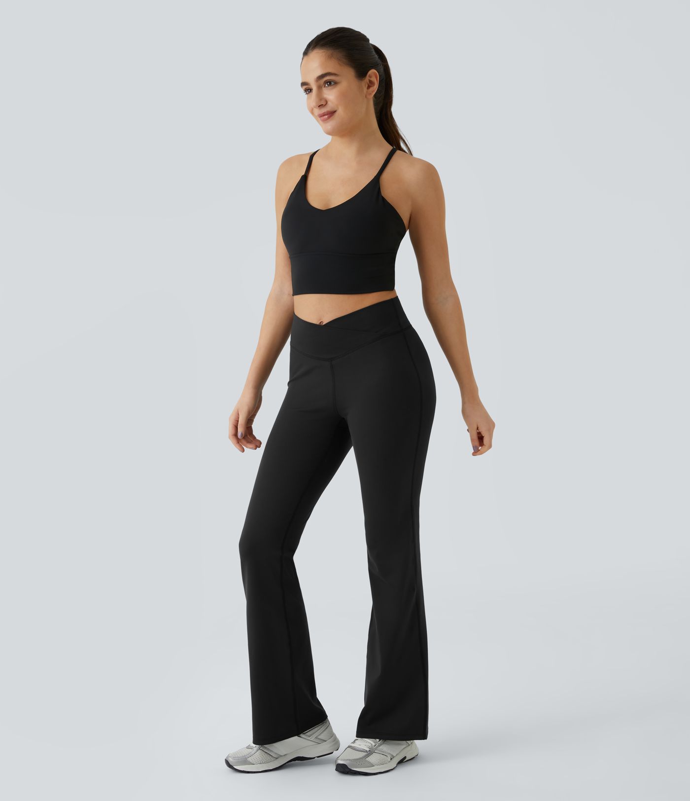 Leggings yoga acampanado cruzado tiro alto