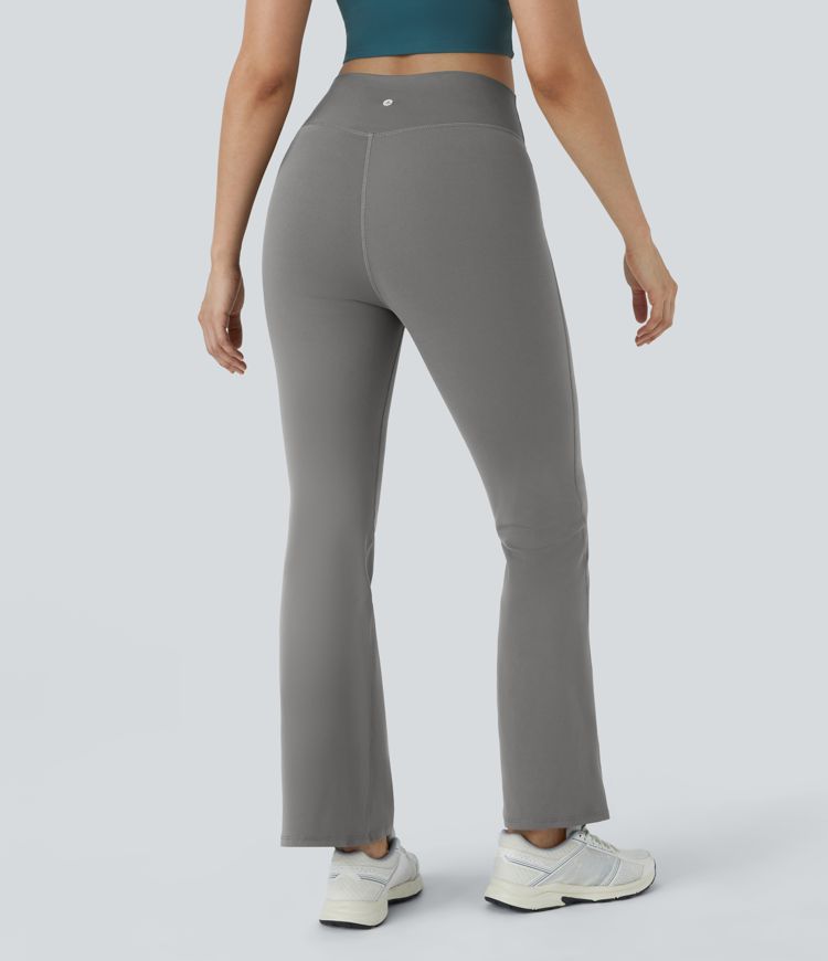 High Waisted Crossover Flare Yoga Leggings