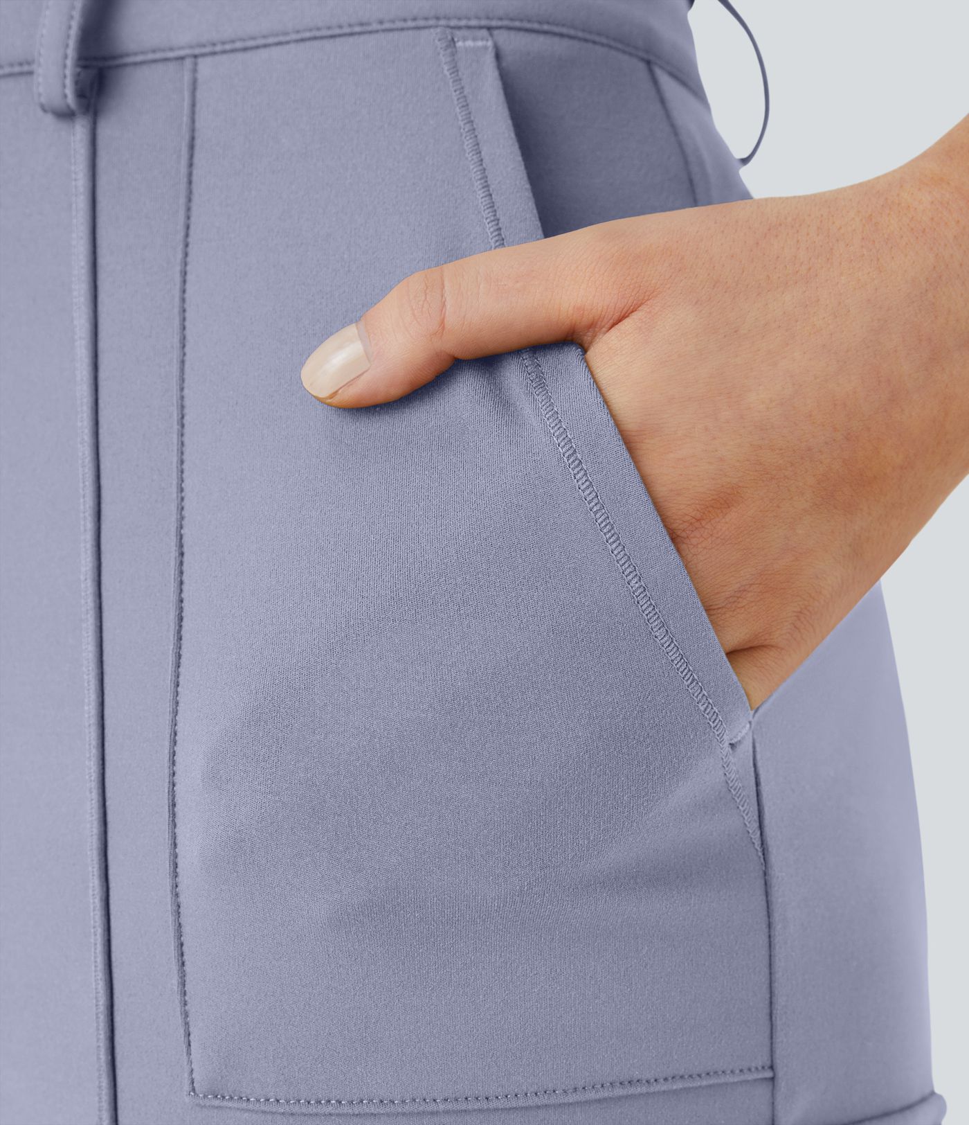 DayStretch High Waisted Zipper Pockets Solid Skinny Cargo Trousers