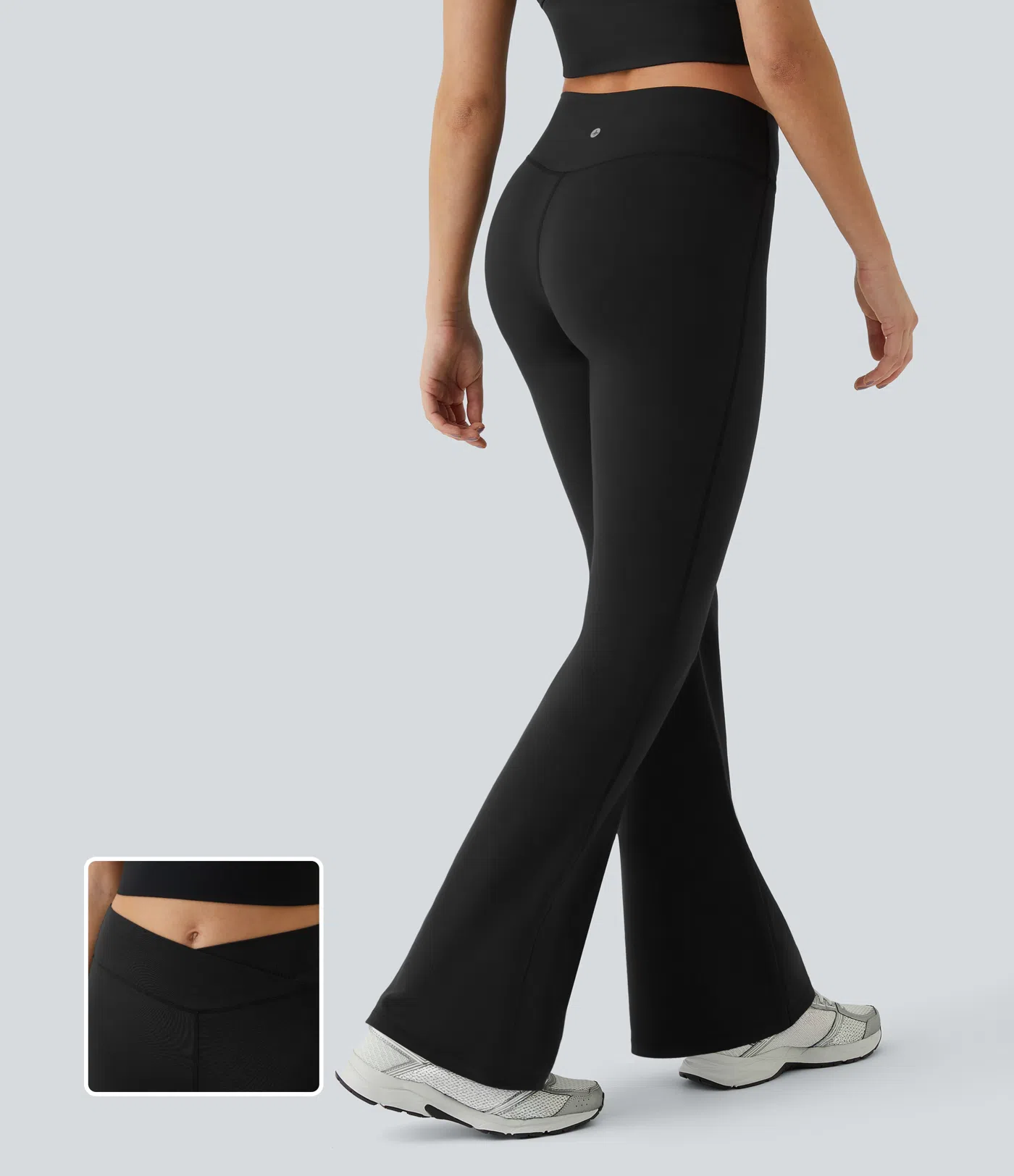 High Waisted Crossover Flare Yoga Leggings