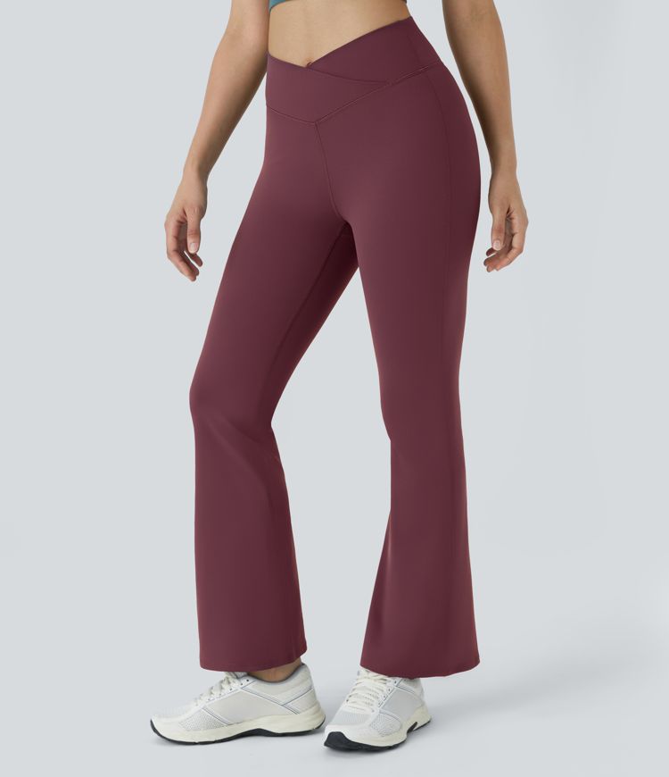 DayStretch High Waisted Crossover Flare Yoga Leggings