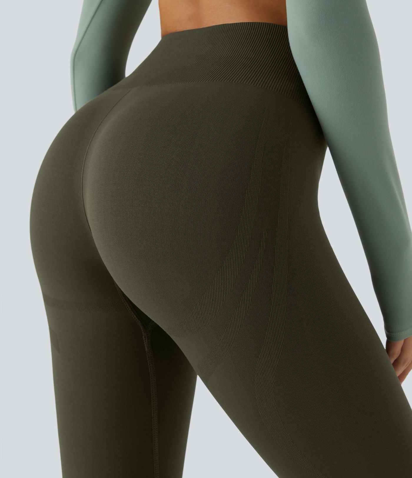 OneForm Seamless Flow Mid Rise Tummy Control Butt Lifting Yoga Leggings