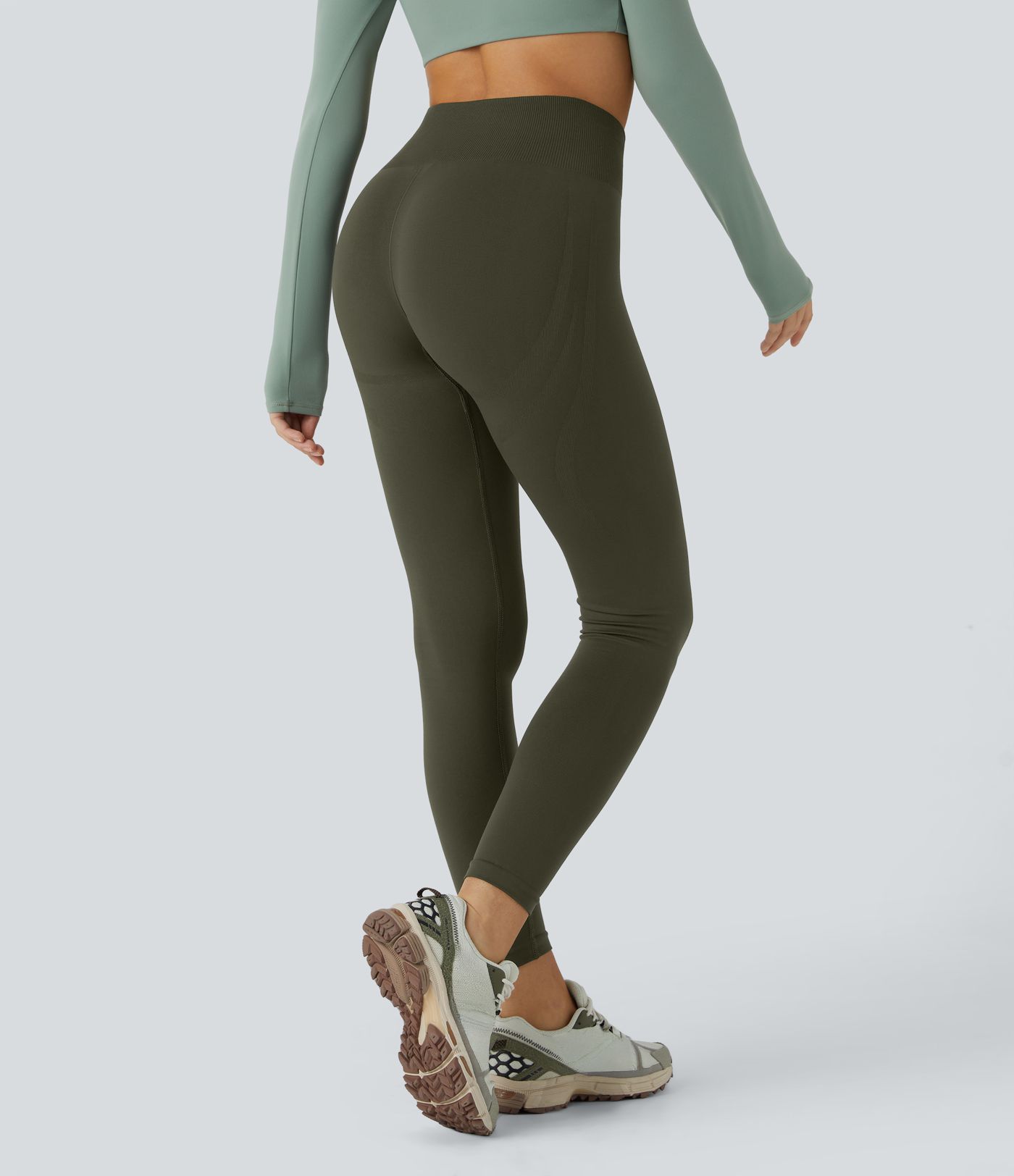 OneForm Seamless Flow Mid Rise Tummy Control Butt Lifting Yoga Leggings