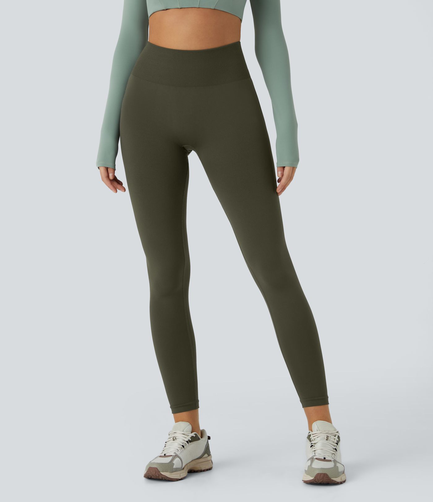 OneForm Seamless Flow Mid Rise Tummy Control Butt Lifting Yoga Leggings