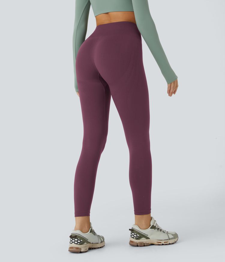 OneForm Seamless Flow Mid Rise Tummy Control Butt Lifting Yoga Leggings