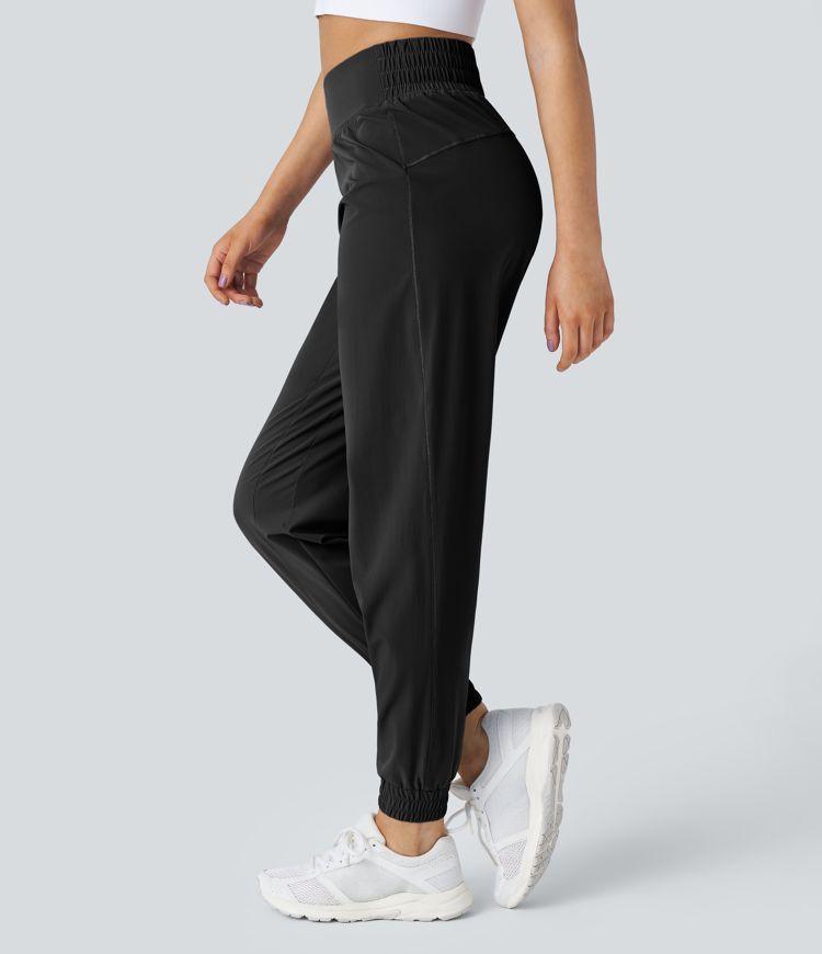 High Waisted Elastic Waistband Hiking Joggers
