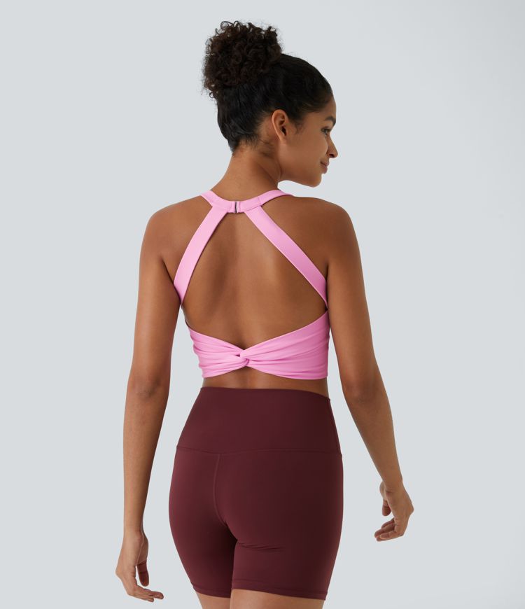 Débardeur yoga court SoftlyZero™ Plush à découpes A-C