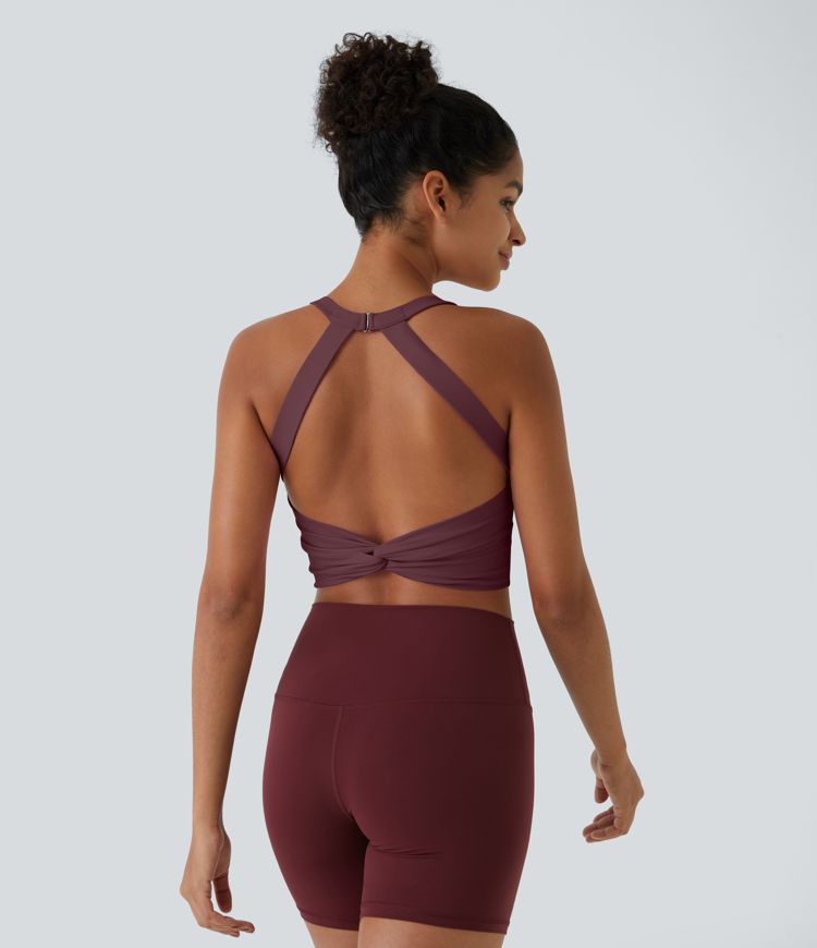 SoftlyZero™ Plush Cut Out Cropped Yoga Tank Top SoftlyZero™ Plush Cut Out Cropped Yoga Tank Top