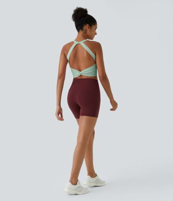 SoftlyZero™ Plush Cut Out Cropped Yoga Tank Top