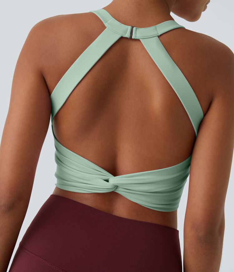 SoftlyZero™ Plush Cut Out Cropped Yoga Tank Top