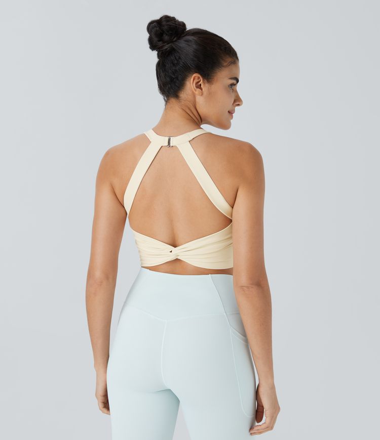 SoftlyZero™ Plush Cut Out Cropped Yoga Tank Top A-C Cups