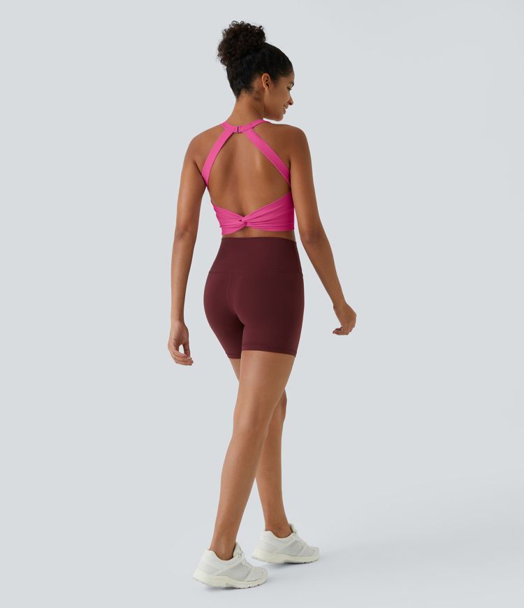 SoftlyZero™ Plush Cut Out Cropped Yoga Tank Vest Top