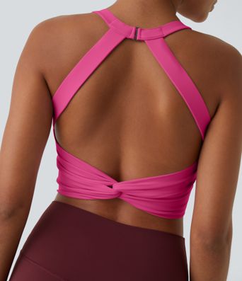 SoftlyZero™ Plush Cut Out Cropped Yoga Tank Vest Top