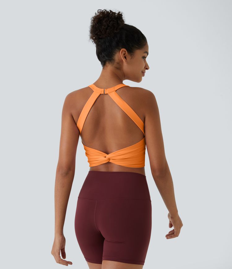 SoftlyZero™ Plush Cut Out Cropped Yoga Tank Top