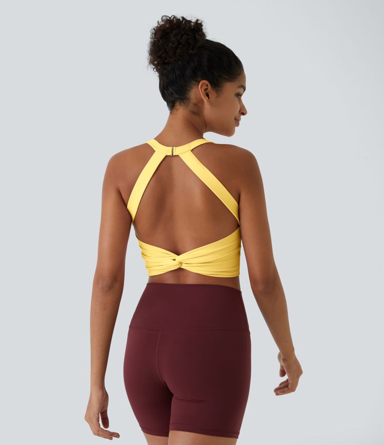 SoftlyZero™ Plush Cut Out Cropped Yoga Tank Vest Top