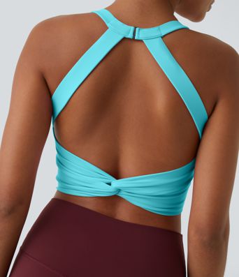 Softlyzero™ Plush Rückenfreies, ausgeschnittenes, gedrehtes, kurz geschnittenes Yoga-Tanktop Softlyzero™ Plush Rückenfreies, ausgeschnittenes, gedrehtes, kurz geschnittenes Yoga-Tanktop