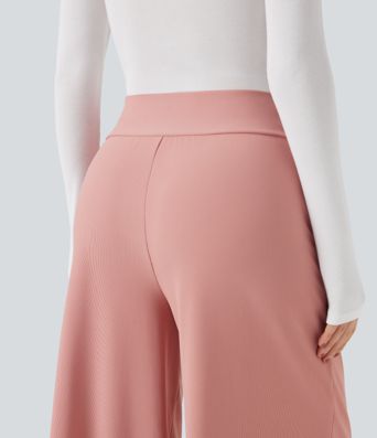 Pantalon tailleur large Halara Flex™ taille haute micro gaufré avec poches