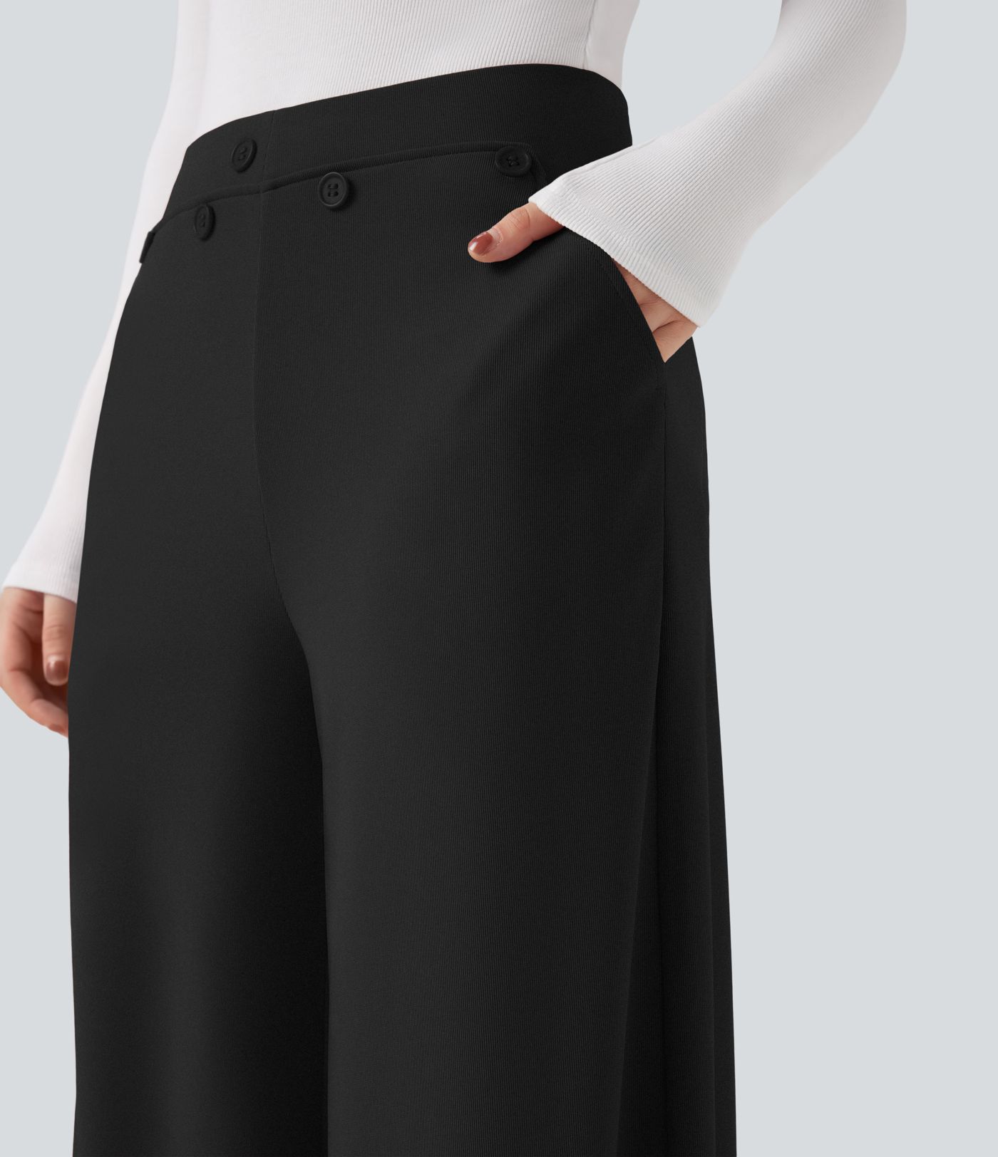 Halara Flex™ pantalon baggy de travail taille haute en micro-gaufre avec poches