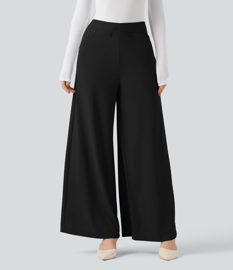 Halara Flex™ High Waisted Micro Waffle Work Baggy Pants with Pockets