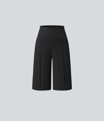 SoftlyZero™ Airy High Waisted Pocket Straight Leg Cool Touch Workout Bermuda Shorts-UPF50+